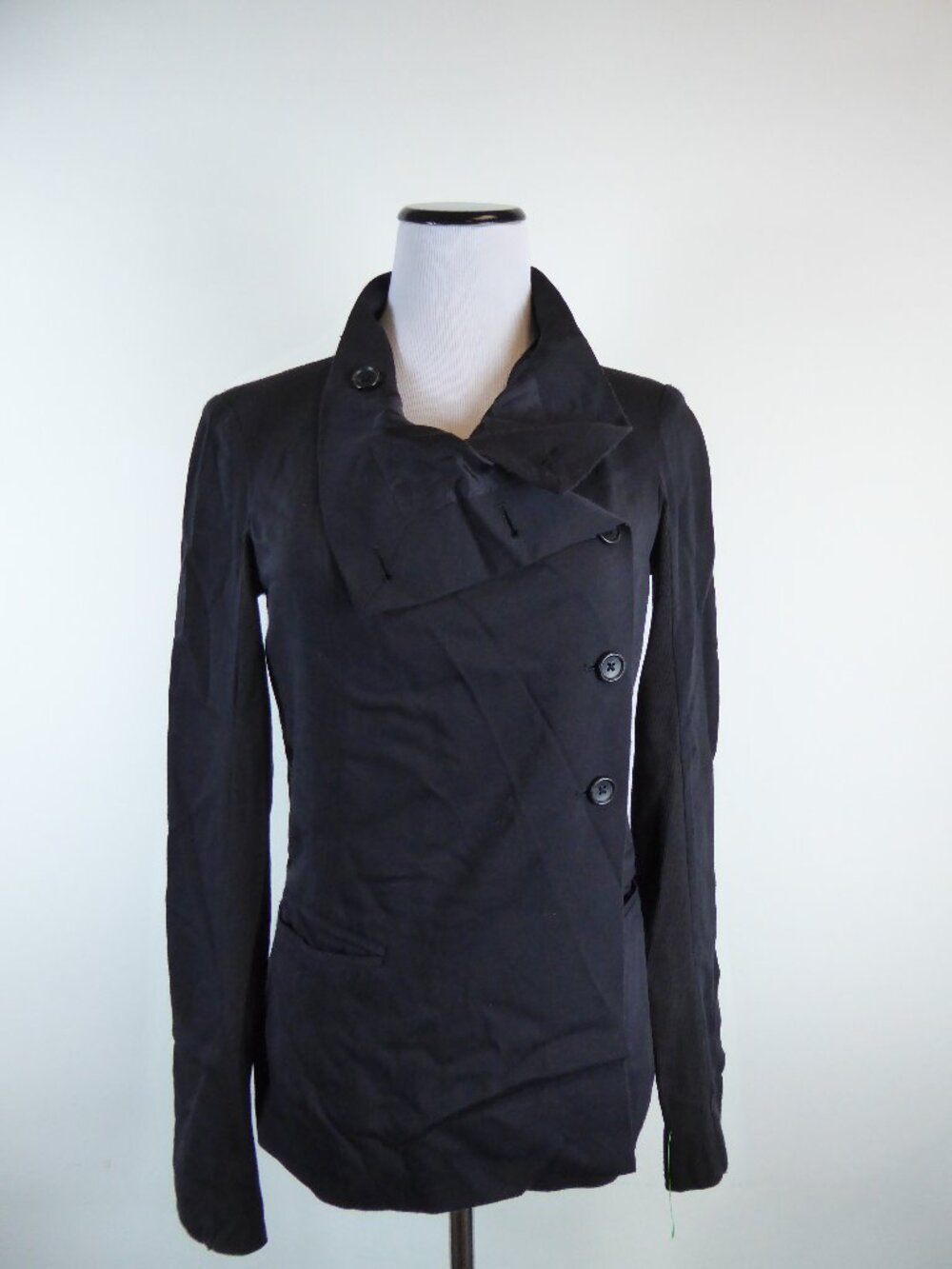 ELIZABETH & JAMES BLACK ASYMMETRICAL JACKET silk lined  0